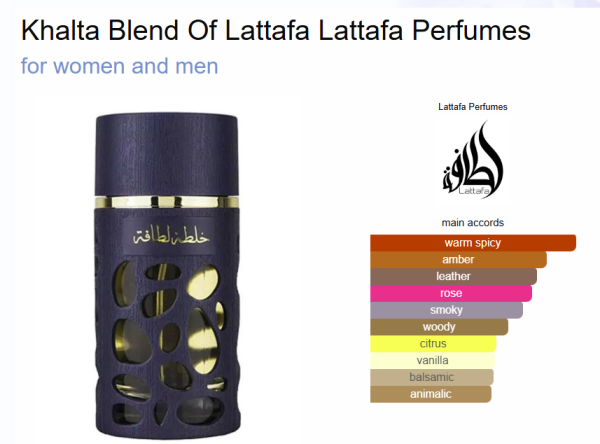 Khalta Blend Of Lattafa By Lattafa For Unisex 3.4 Ounce/ 100 ml Eau De Extrait Spray